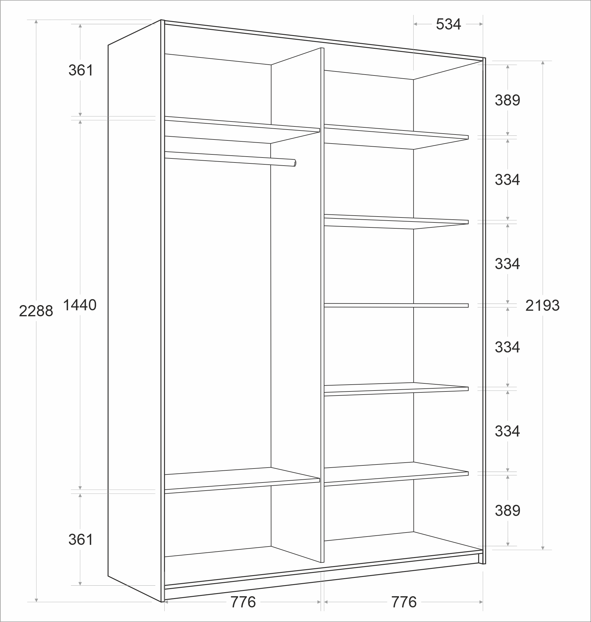 Товар Шкаф Прайм дуо ДСП+зеркало Белый снег 2300 х 1200 х 570 E1TNL2916