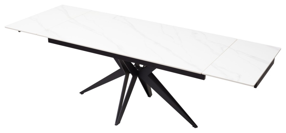 Товар Стол FORIO 160 MATT WHITE MARBLE SOLID CERAMIC / BLACK, ®DISAUR MC62868