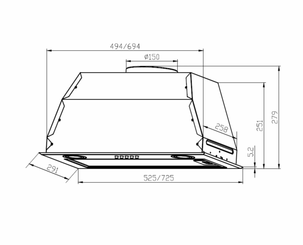 Товар Встраиваемая вытяжка Вытяжка кухонная встраиваемая LEX GS BLOC P 600 White