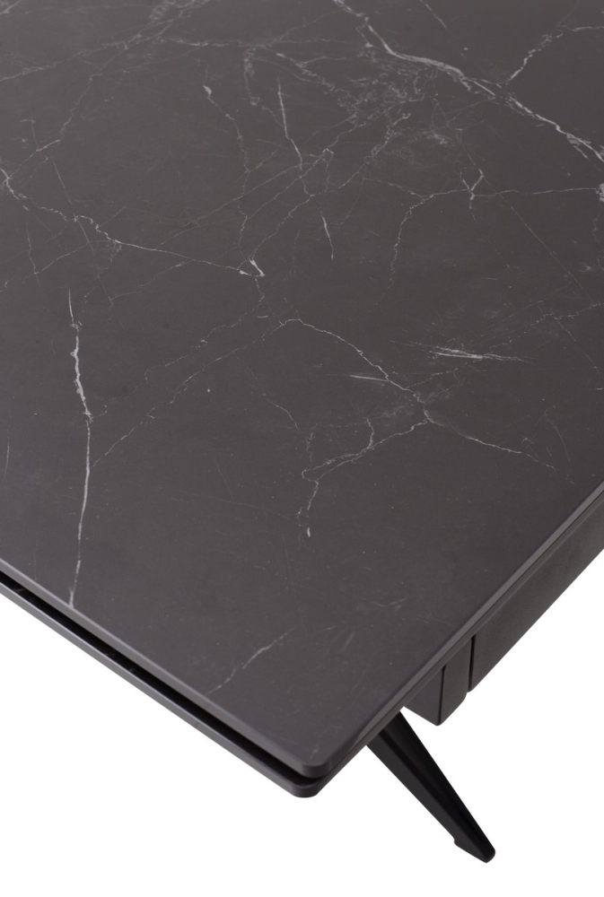 Товар Стол FORIO 160 MATT BLACK MARBLE SOLID CERAMIC / BLACK, ®DISAUR MC63080