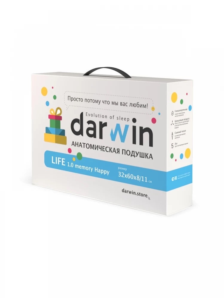 Товар Подушка анатомическая Darwin Life 1.0 Memory Happy