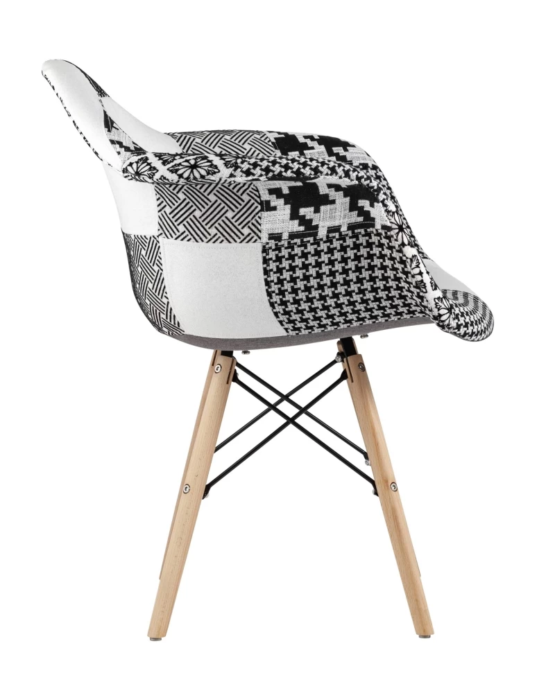 Товар Кресло Eames DSW пэчворк черно-белое SG1183